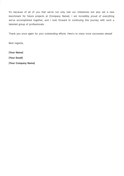 Free Appreciation Letter for Project Team Template to Edit Online