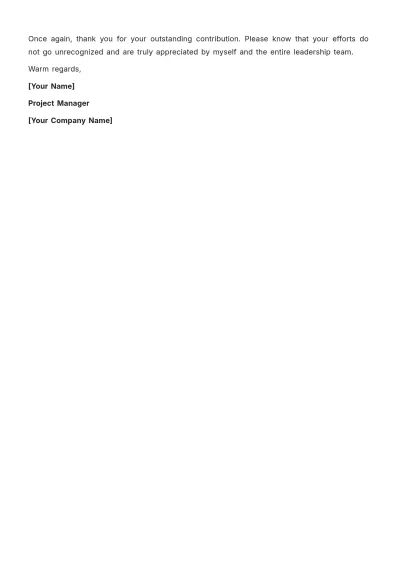 Free Appreciation Letter for a Job Well Done Template to Edit Online