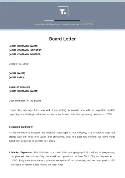 Free Board Letter Template to Edit Online