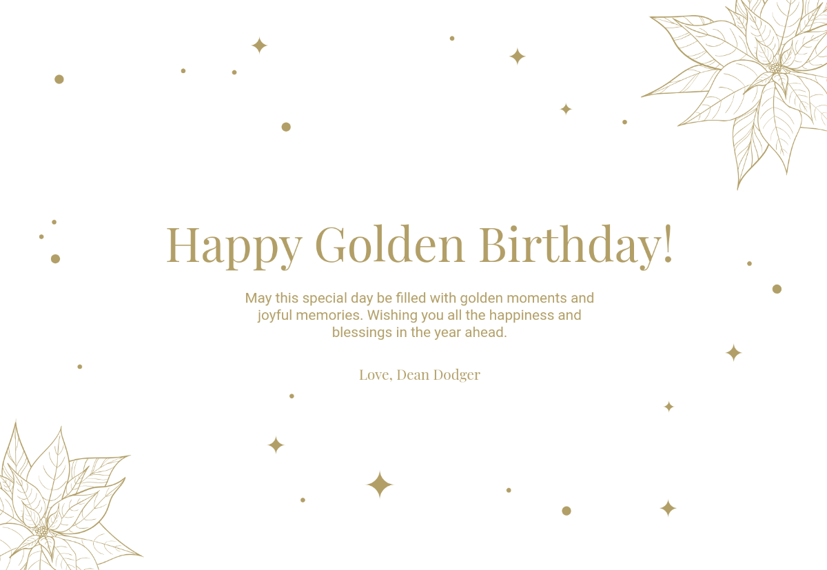 Golden Birthday Card