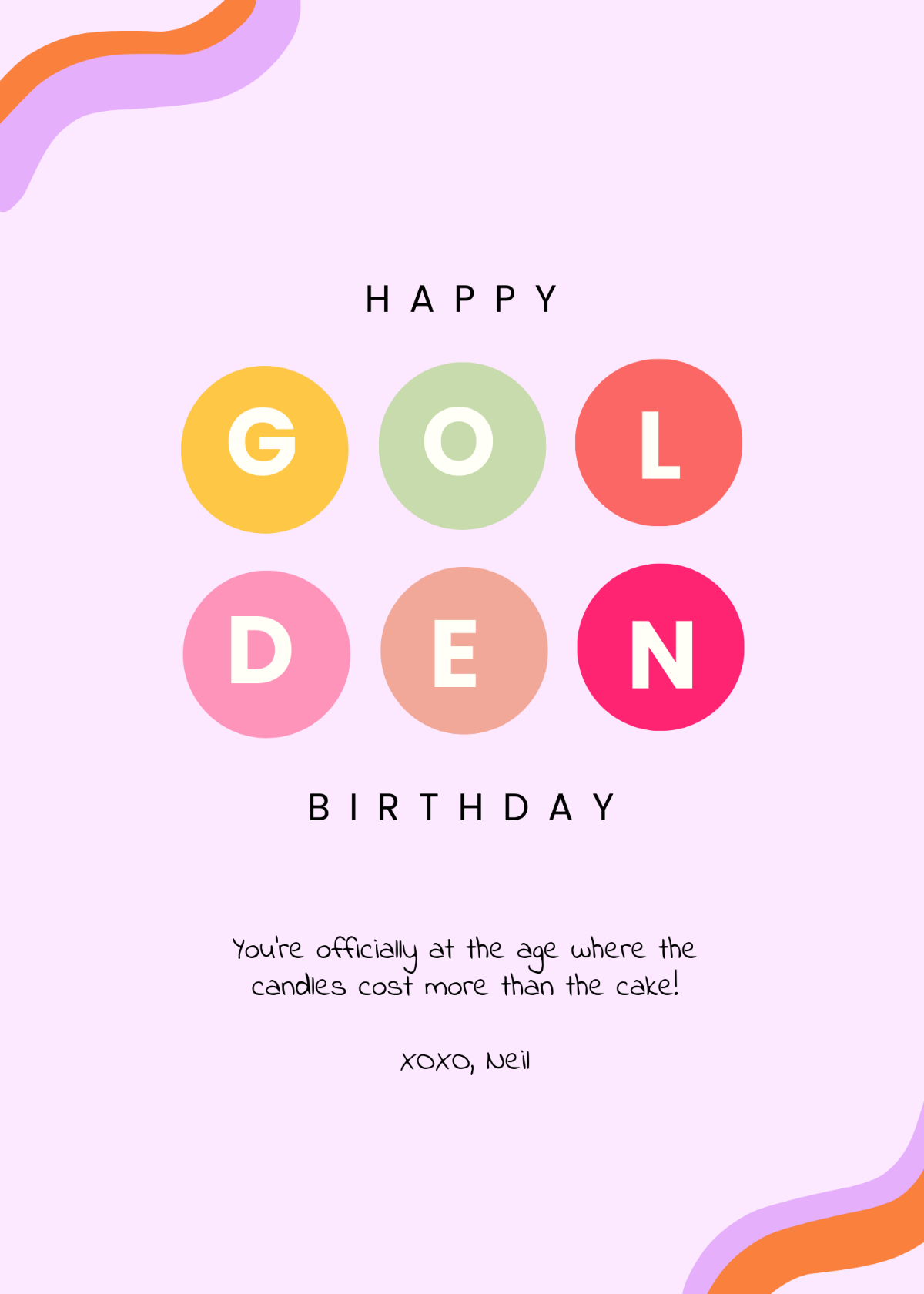 Funny Golden Birthday Card