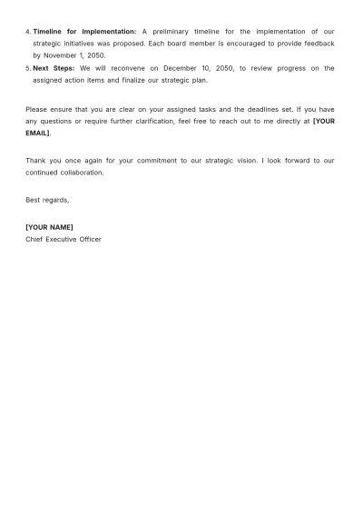 Free Board Meeting Follow-up Letter Template to Edit Online