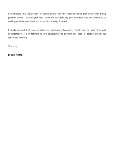 Free Parole Board Letter Layout Template to Edit Online