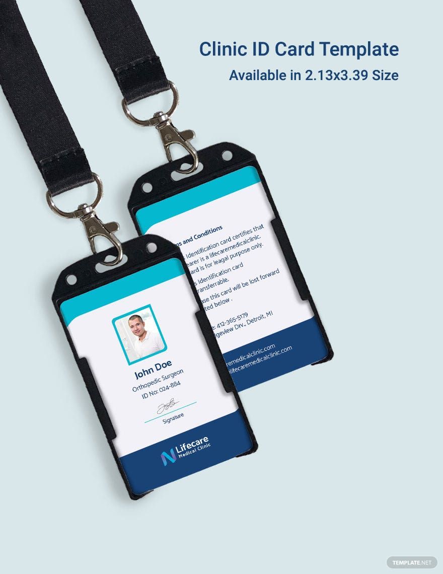 Simple Clinic ID Card Template