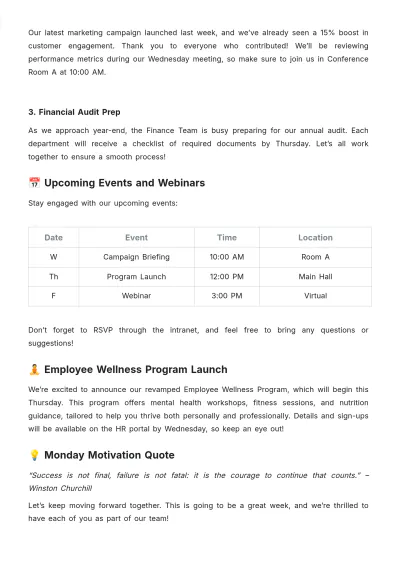 Free Monday Email Newsletter Template & AI Newsletter Maker