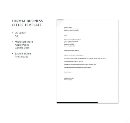 Formal letter template google docs