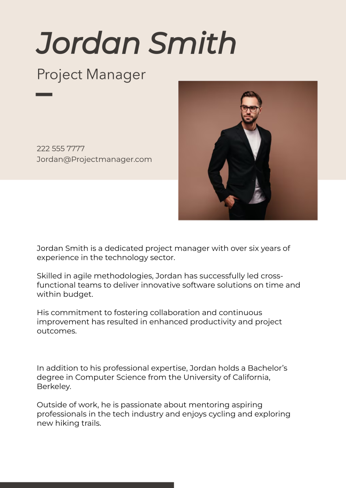 Minimalist Professional Bio Background Template - Edit Online & Download