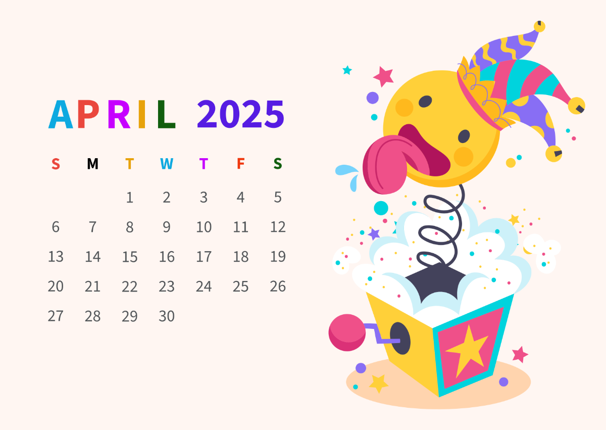 Free April 2025 Calendar Template