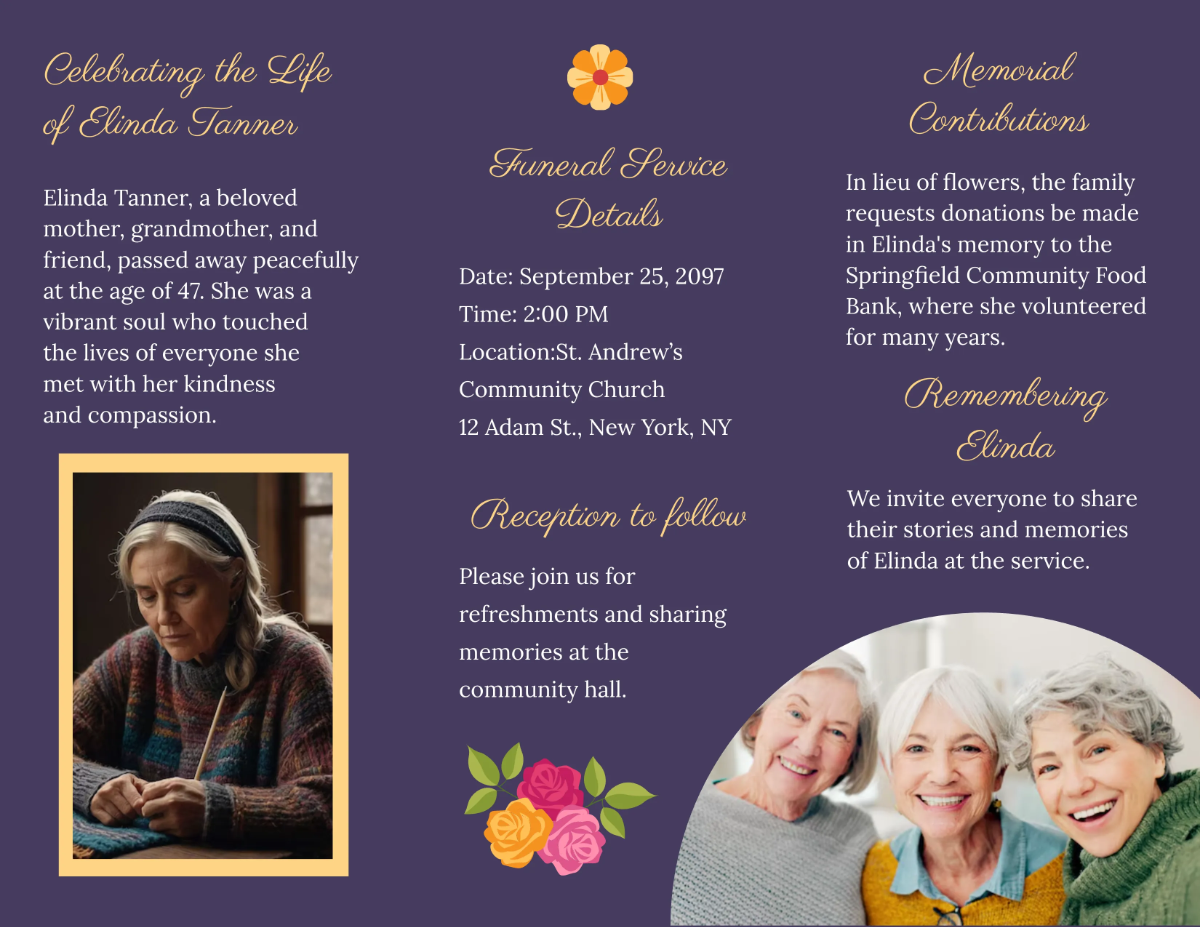 Free Aesthetic Funeral Brochure Template to Edit Online