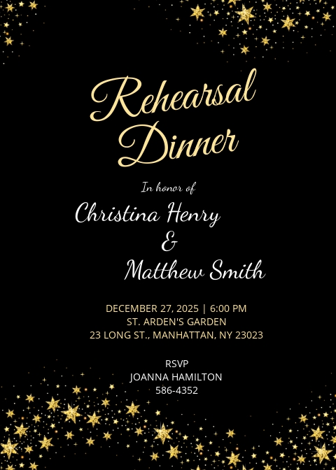 Printable Rehearsal Dinner Invitation Template [Free JPG] - Illustrator ...