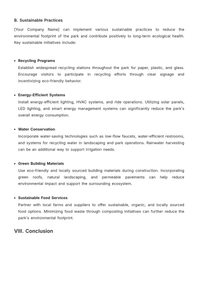 Free Amusement Park Plan Template to Edit Online
