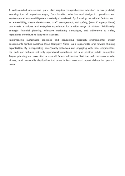 Free Amusement Park Plan Template to Edit Online