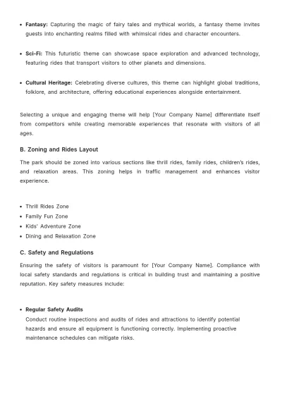 Free Amusement Park Plan Template to Edit Online