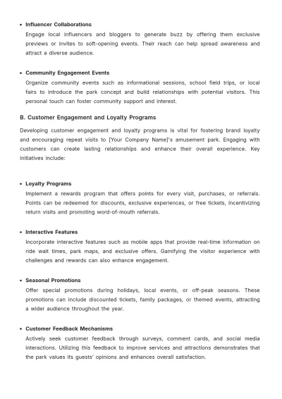 Free Amusement Park Plan Template to Edit Online