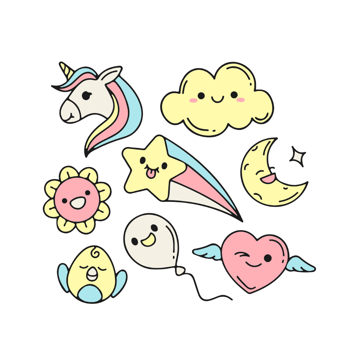 Cute Doodle Clipart - Edit Online | Template.net