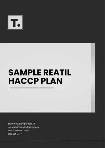 Free Sample Retail HACCP Plan Template to Edit Online