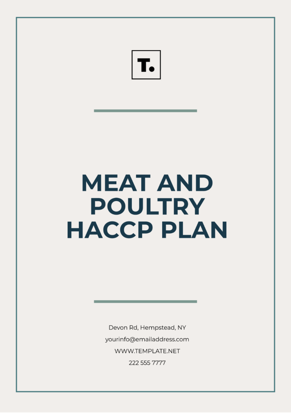 Meat And Poultry HACCP Plan Template - Edit Online & Download