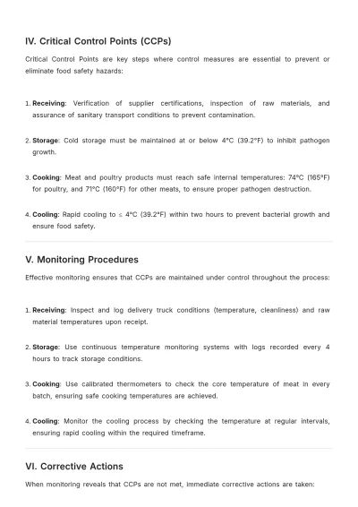 Free Meat And Poultry HACCP Plan Template to Edit Online