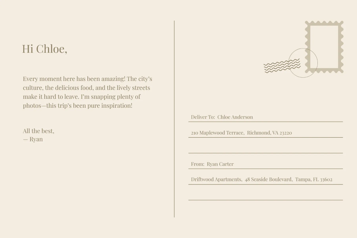 Free Postcard Layout Template to Edit Online