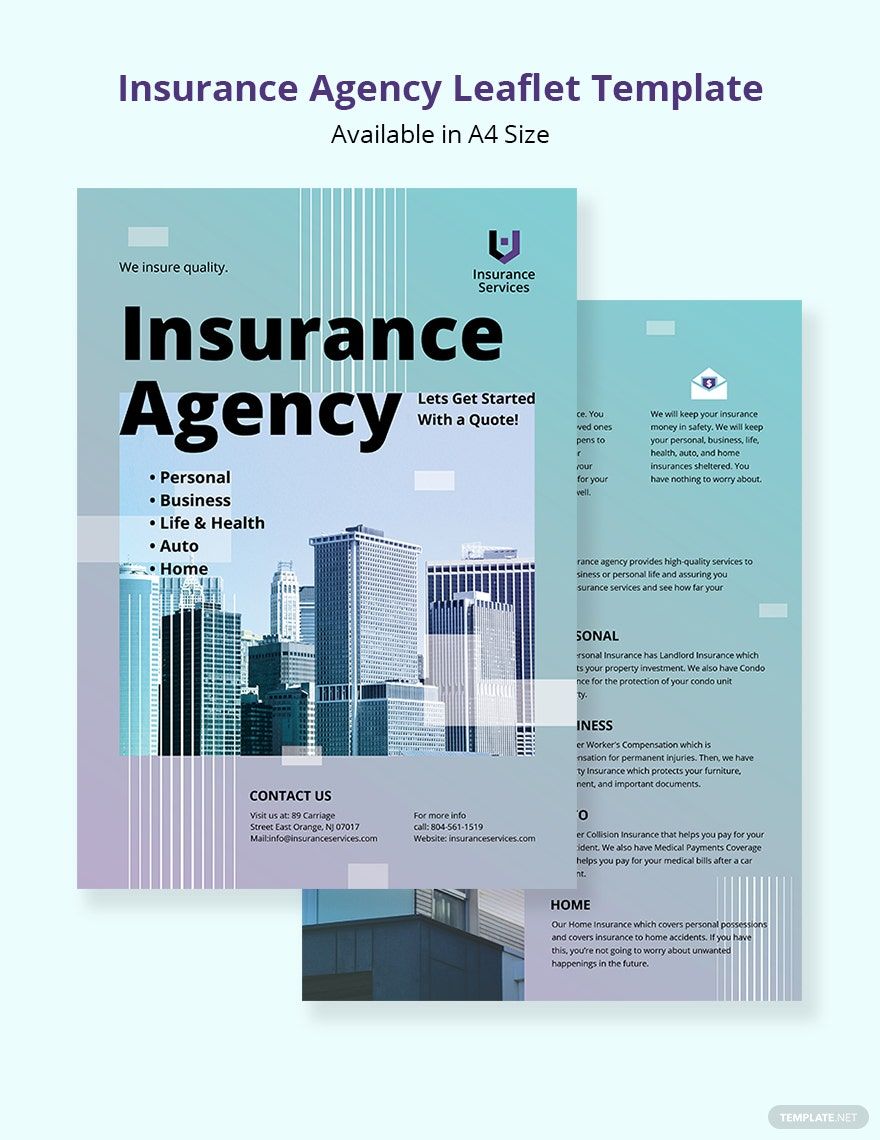 Insurance Agency Leaflet Template