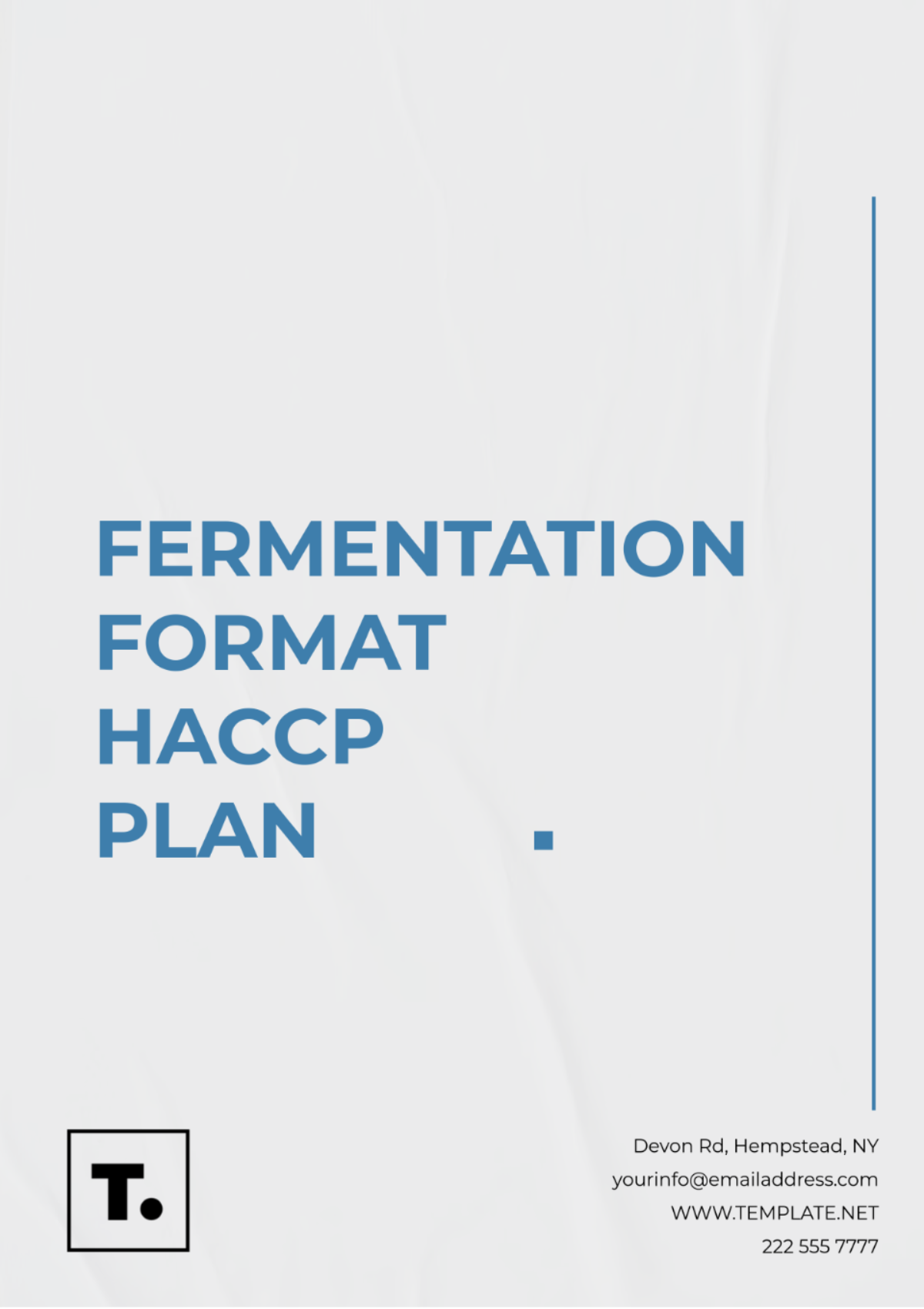 Fermentation Format HACCP Plan Template