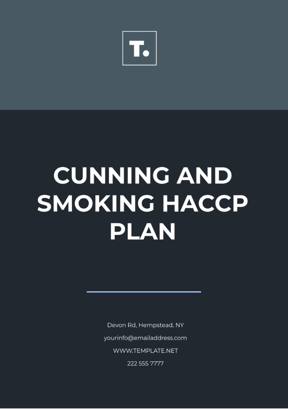 Curing And Smoking HACCP Plan Template