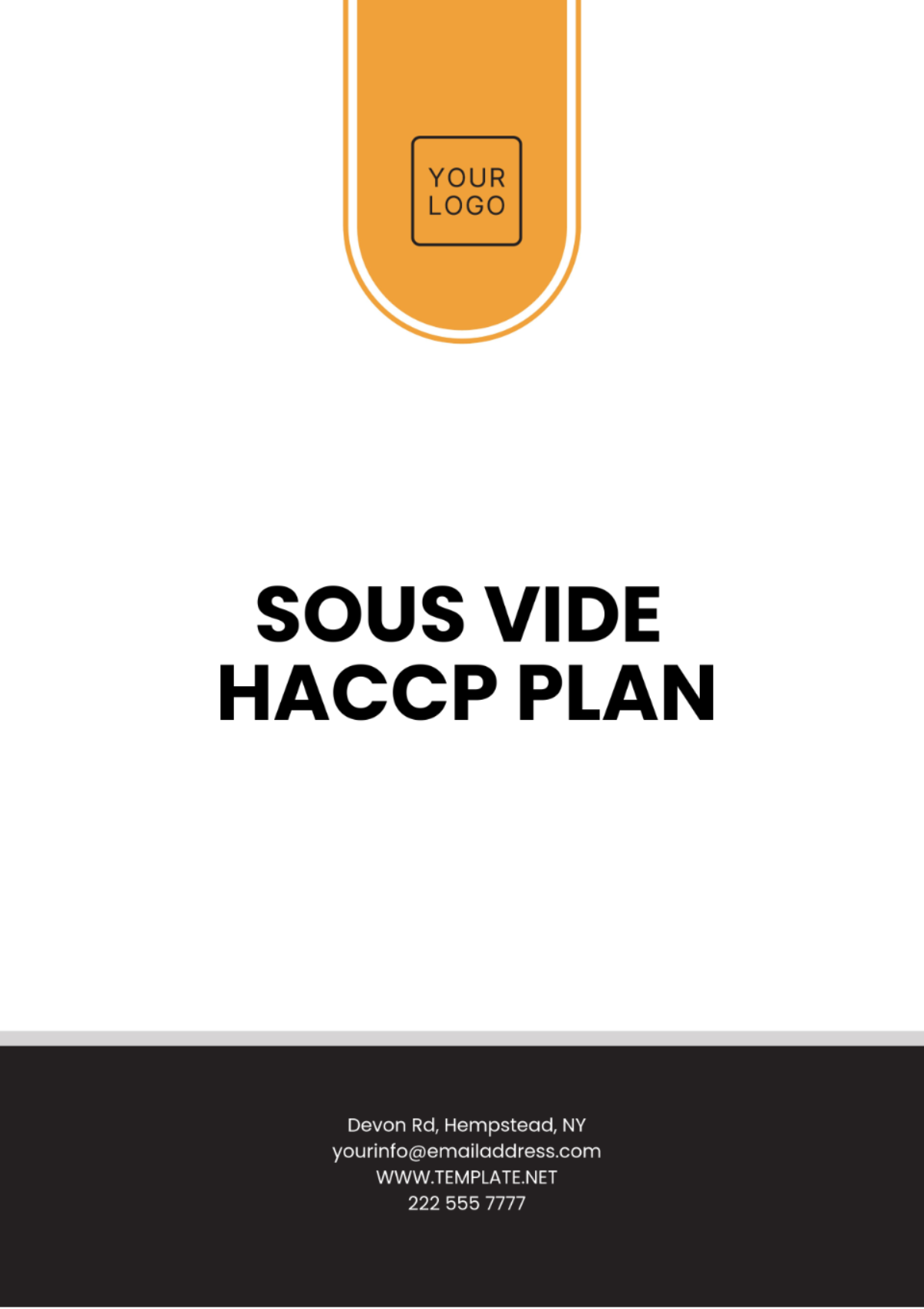 Sous Vide HACCP Outline Plan Template