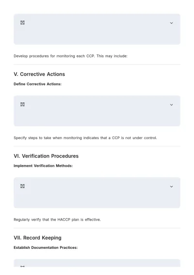 Free Sous Vide HACCP Outline Plan Template to Edit Online