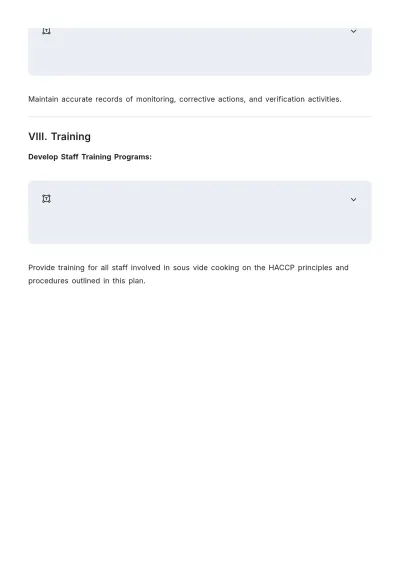 Free Sous Vide HACCP Outline Plan Template to Edit Online