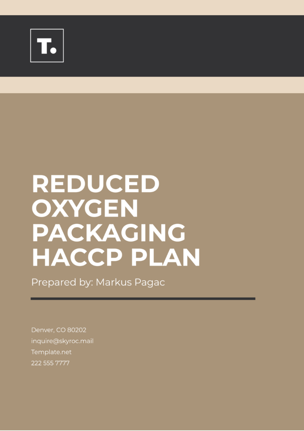 Reduced Oxygen Packaging HACCP Plan Template - Edit Online & Download