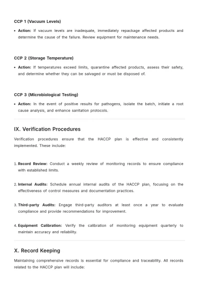 Free Reduced Oxygen Packaging HACCP Plan Template to Edit Online