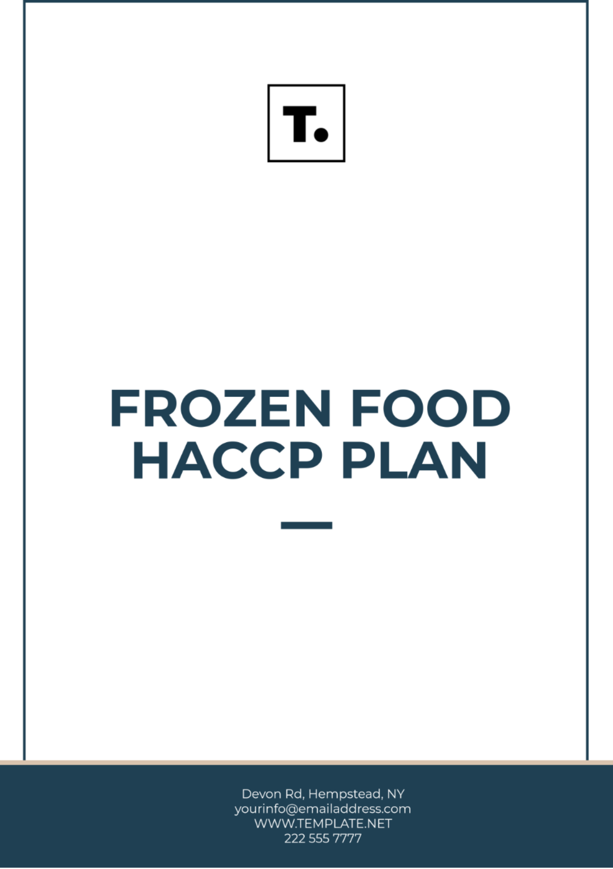 Frozen Food HACCP Plan Template