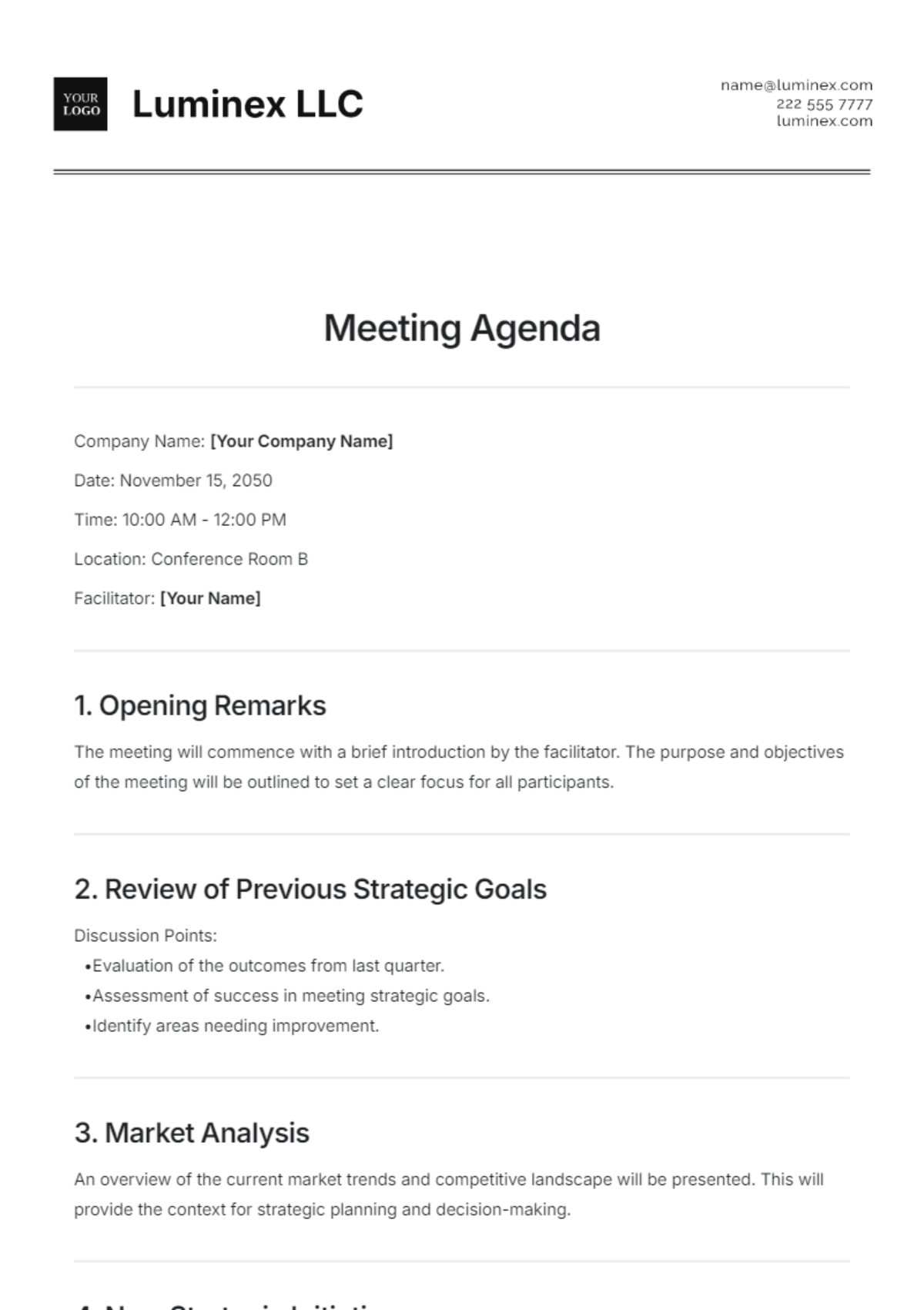 Meeting Agenda Template