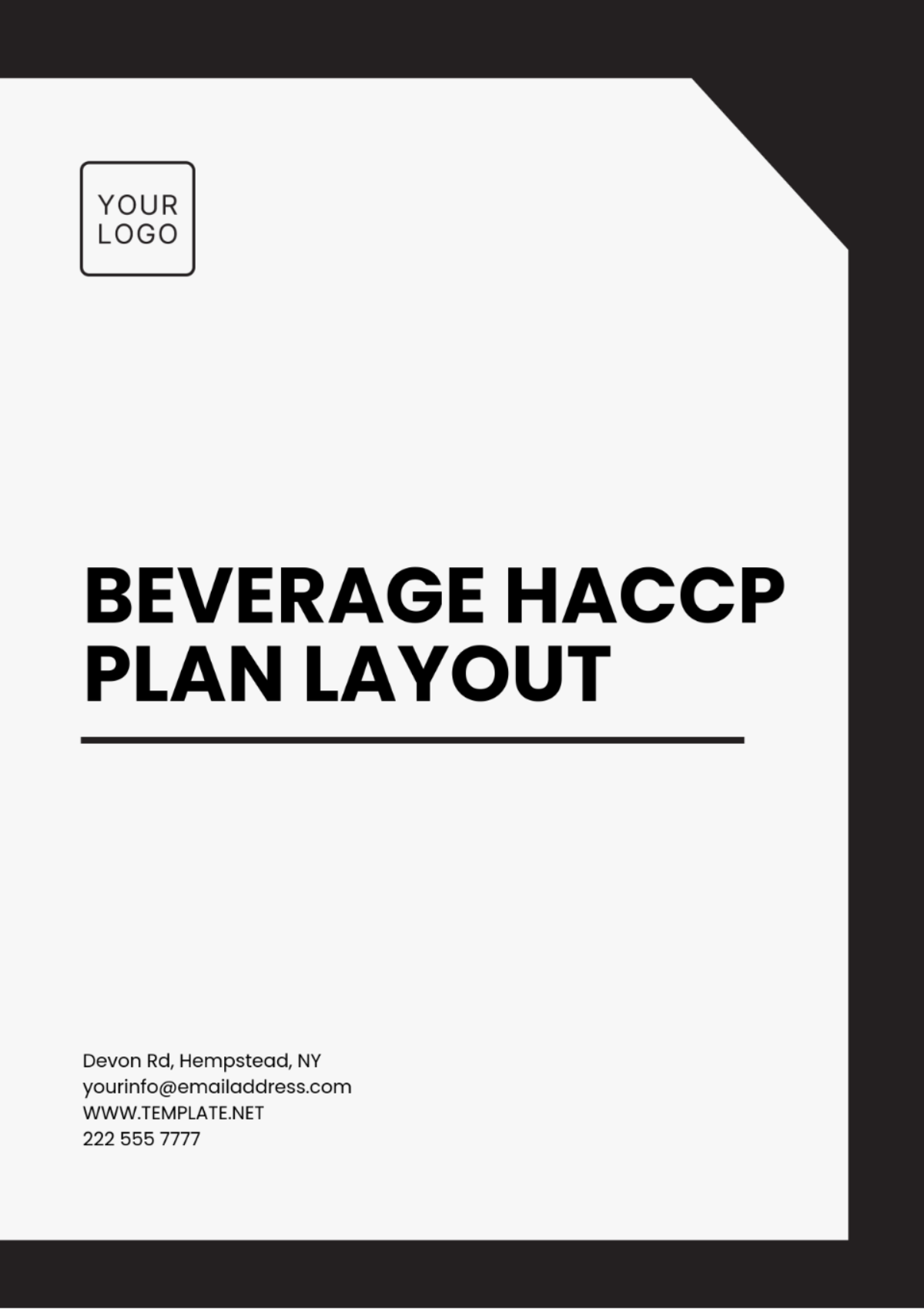 Beverage HACCP Plan Layout Template