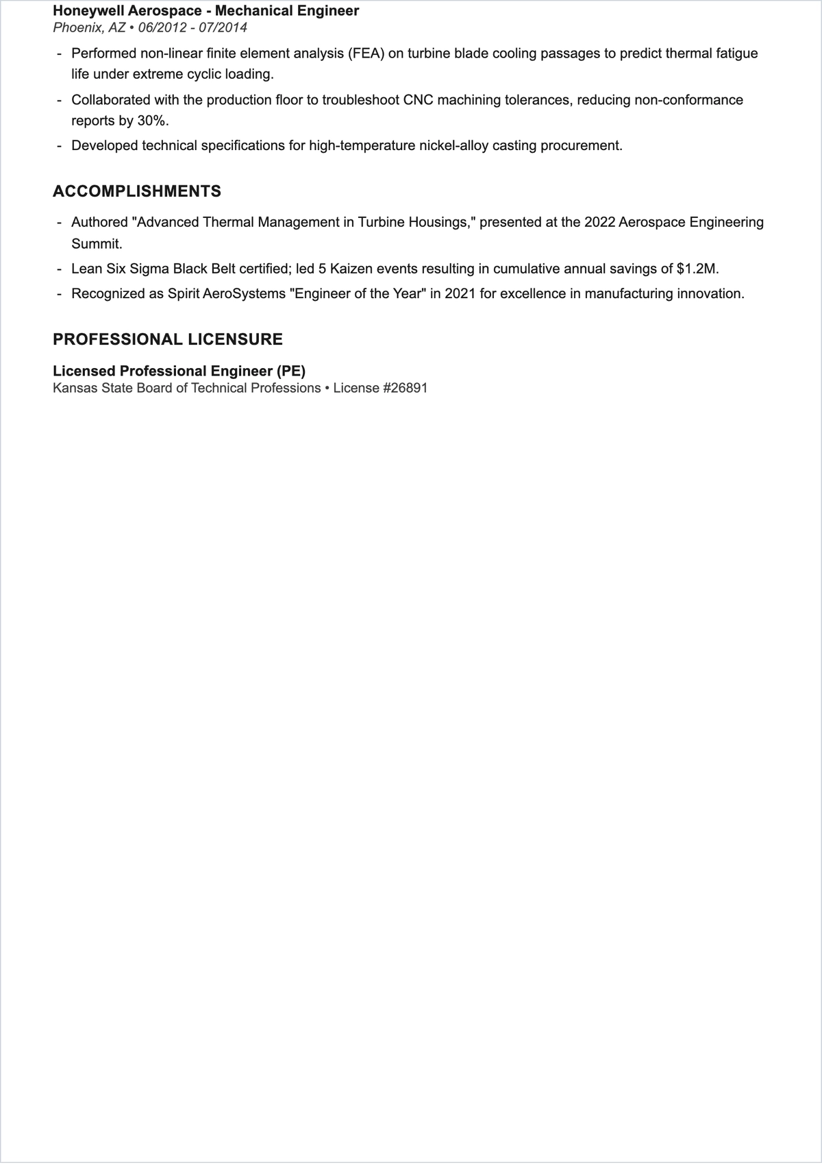 Free Engineering ATS Resume Template, AI Resume Builder