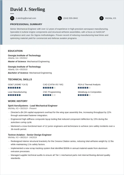 Free Engineering ATS Resume Template, AI Resume Builder
