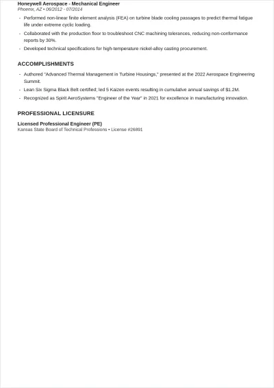 Free Engineering ATS Resume Template, AI Resume Builder