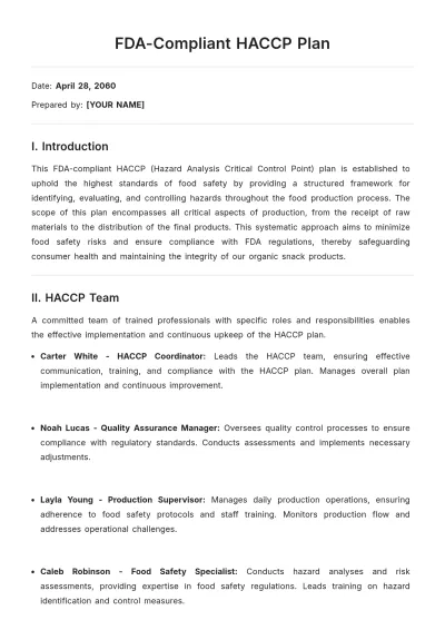 Free FDA-Compliant HACCP Plan Template to Edit Online