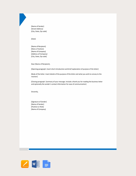 FREE Formal Letter Format Word Google Docs Apple Pages Template