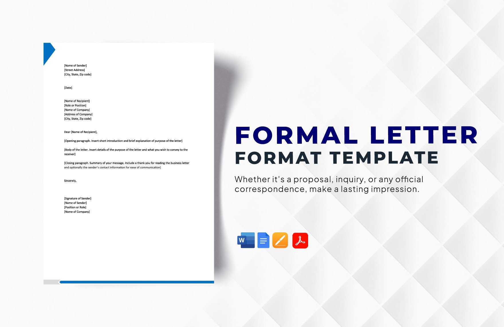 Formal Letter Format Template
