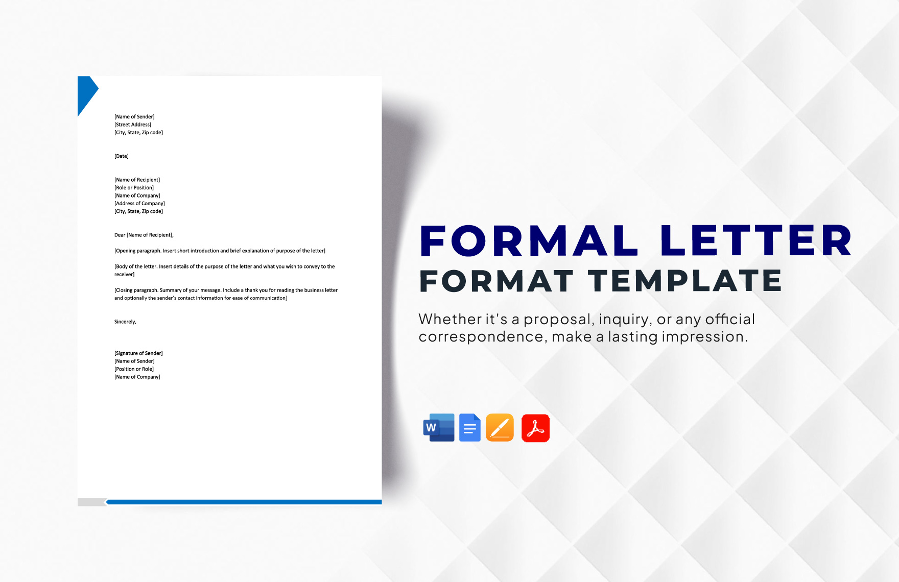 Formal Letter Format Template in Google Docs, Word, Google Docs, Pages, PDF - Download | Template.net