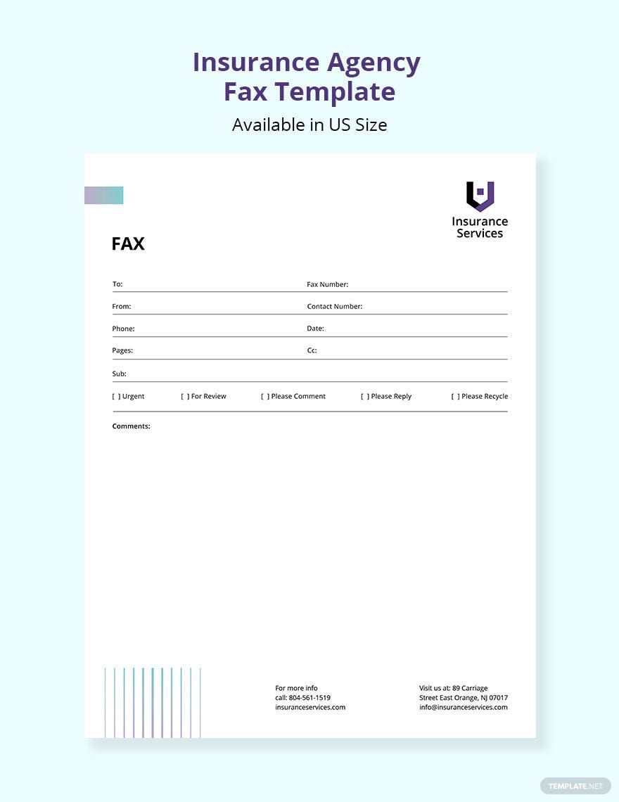 Free Insurance Agency Fax Paper Template