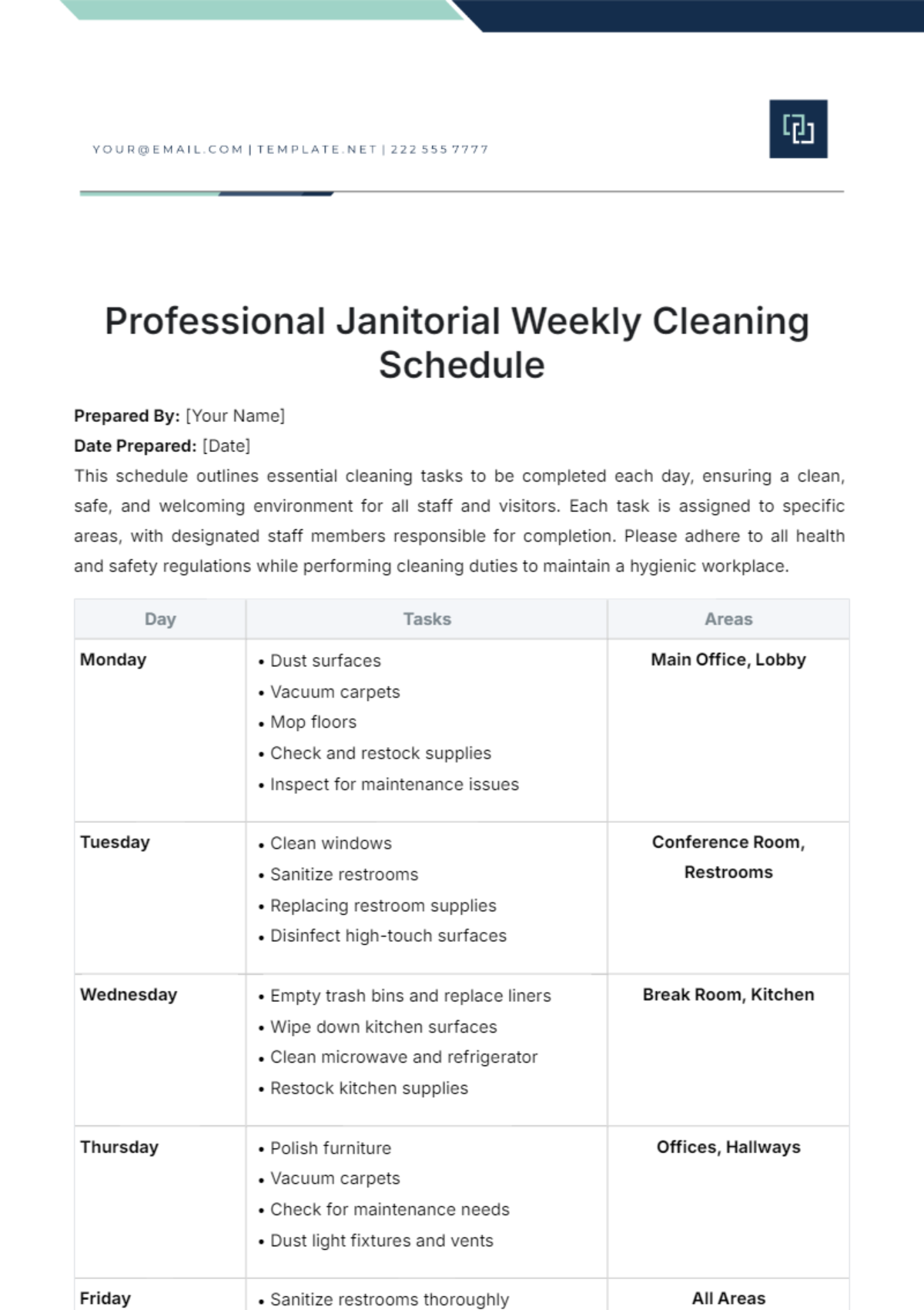 Weekly Cleaning Schedule Template For Office Depot Free Infoupdate Weekly Cleaning Schedule Template For Office Depot Free Infoupdate