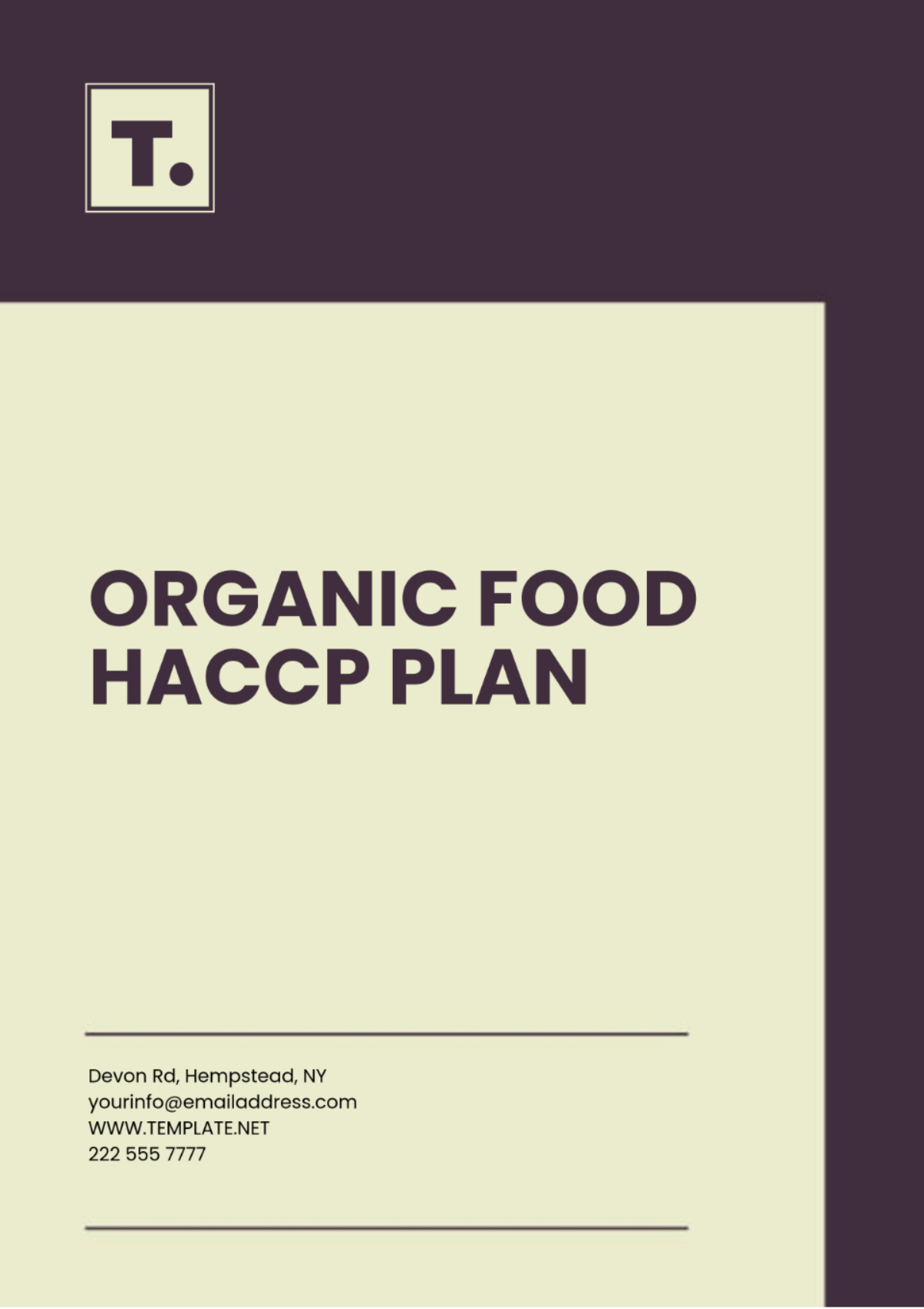 Organic Food HACCP Plan Template - Edit Online & Download