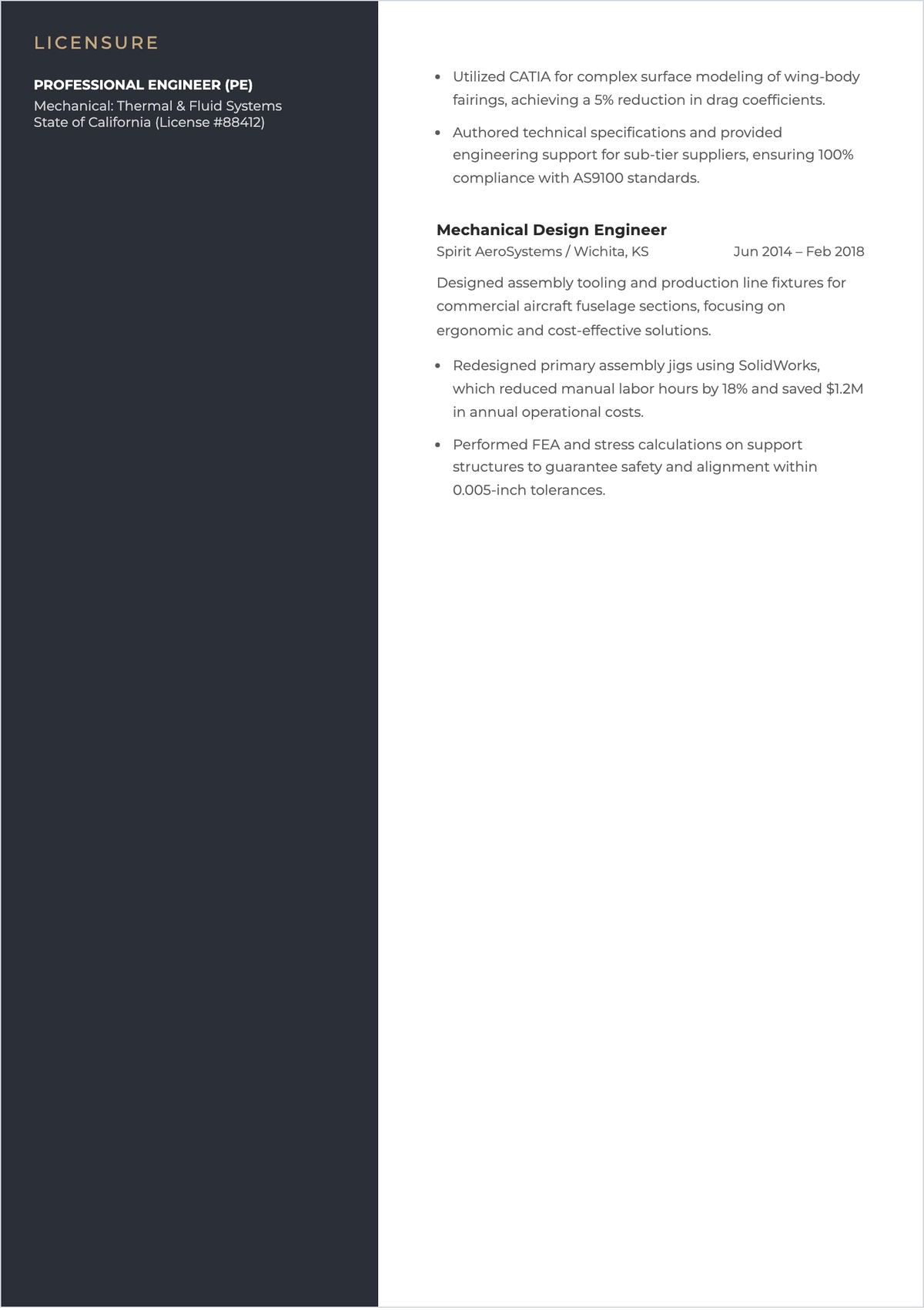 Free Mechanical Engineer ATS Resume Template, AI Resume Builder