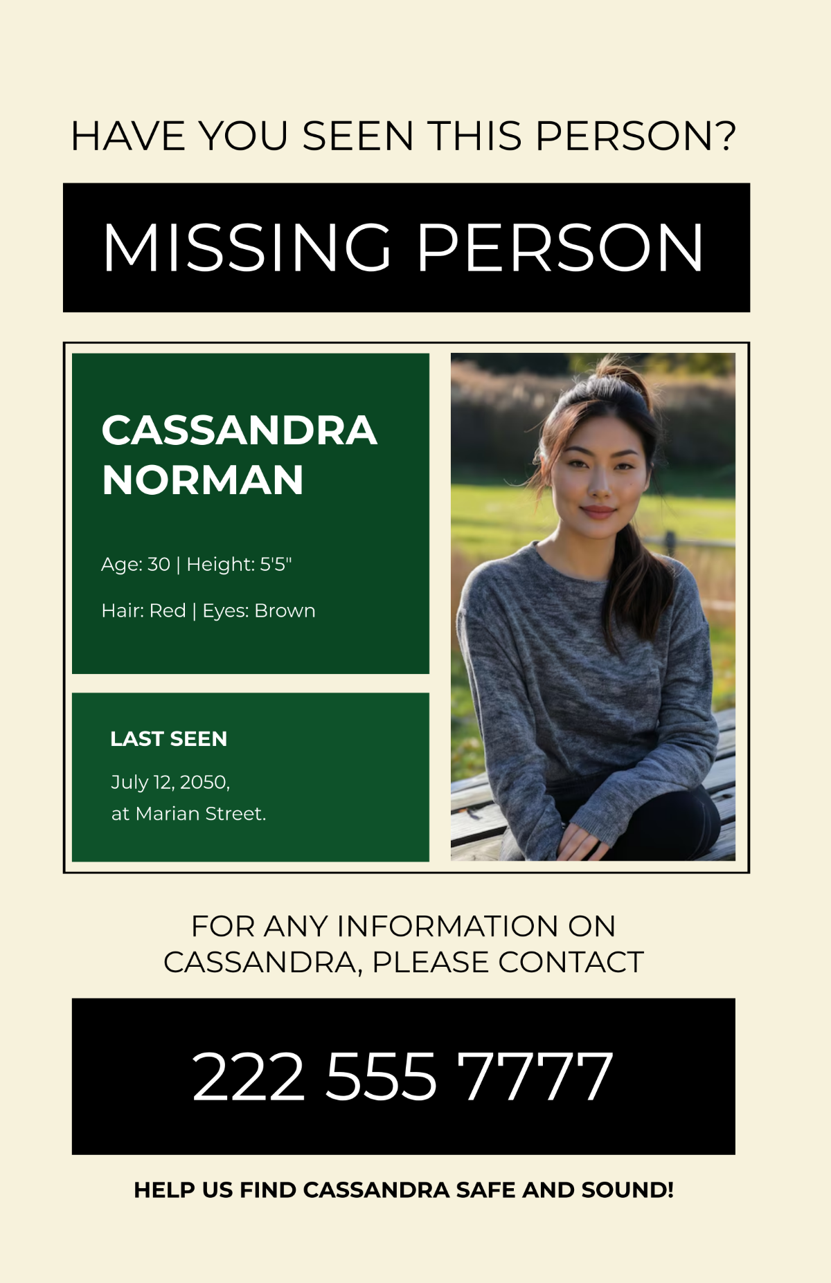 Professional Missing Poster