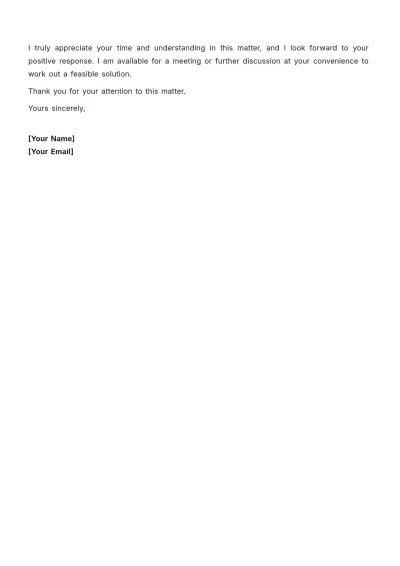 Free Loan Reschedule Letter Format Template to Edit Online