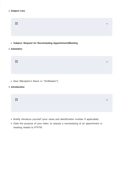 Free PTPTN Reschedule Letter Outline Template to Edit Online