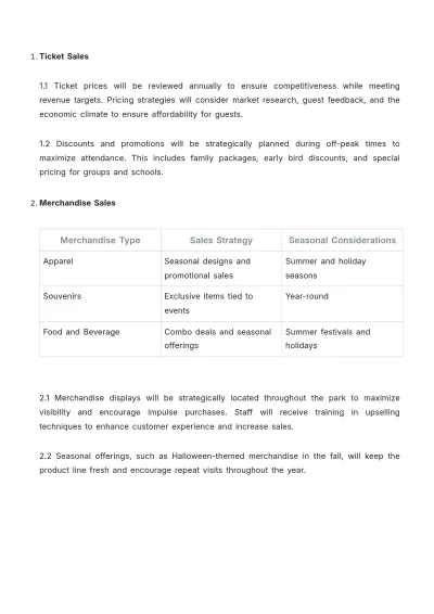 Free Amusement Park Procedure Template to Edit Online