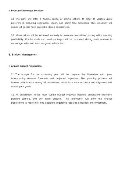 Free Amusement Park Procedure Template to Edit Online